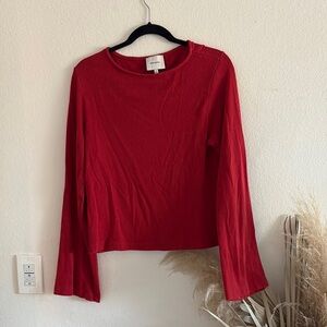 Reformation Vibrant Red Long Sleeve Top